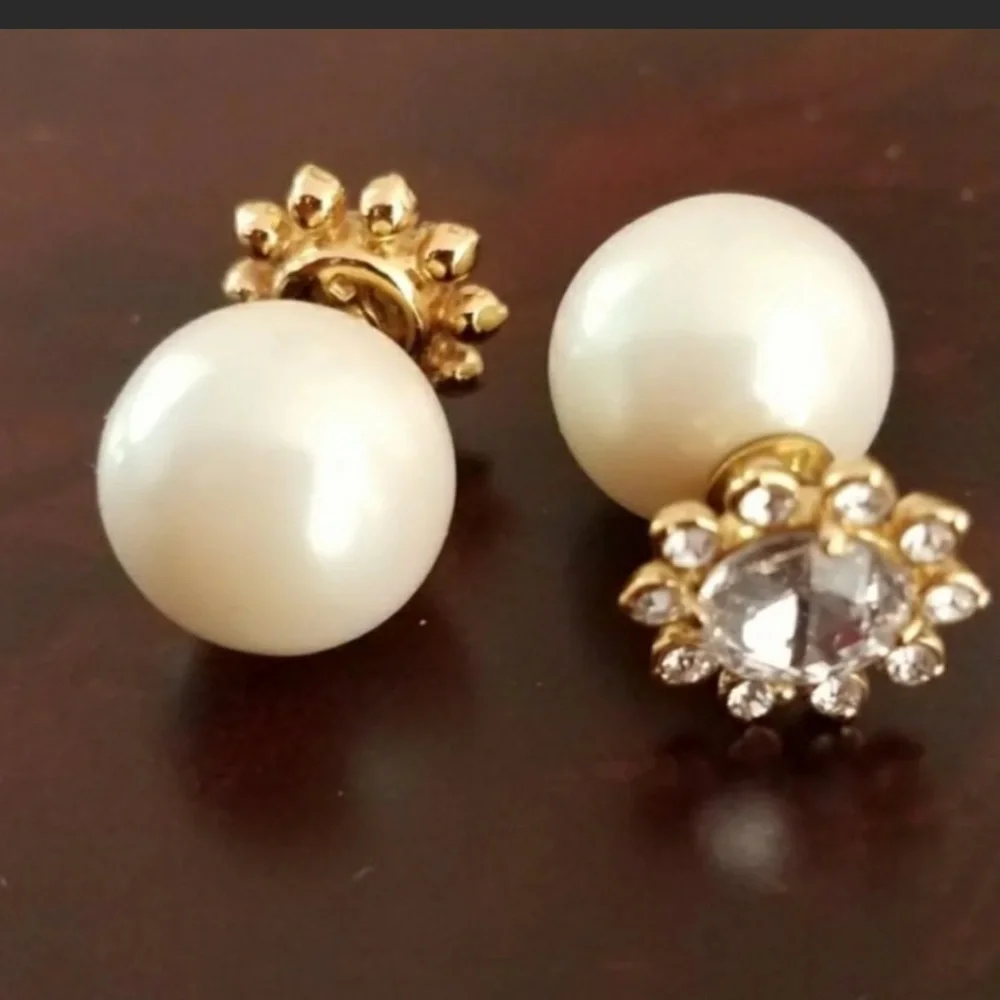 Kate Spade beautiful Reversible crystal and pearls stud earrings - Picture 7 of 10